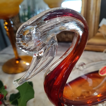 Figura cisne de cristal de Murano Italy - Imagen 2