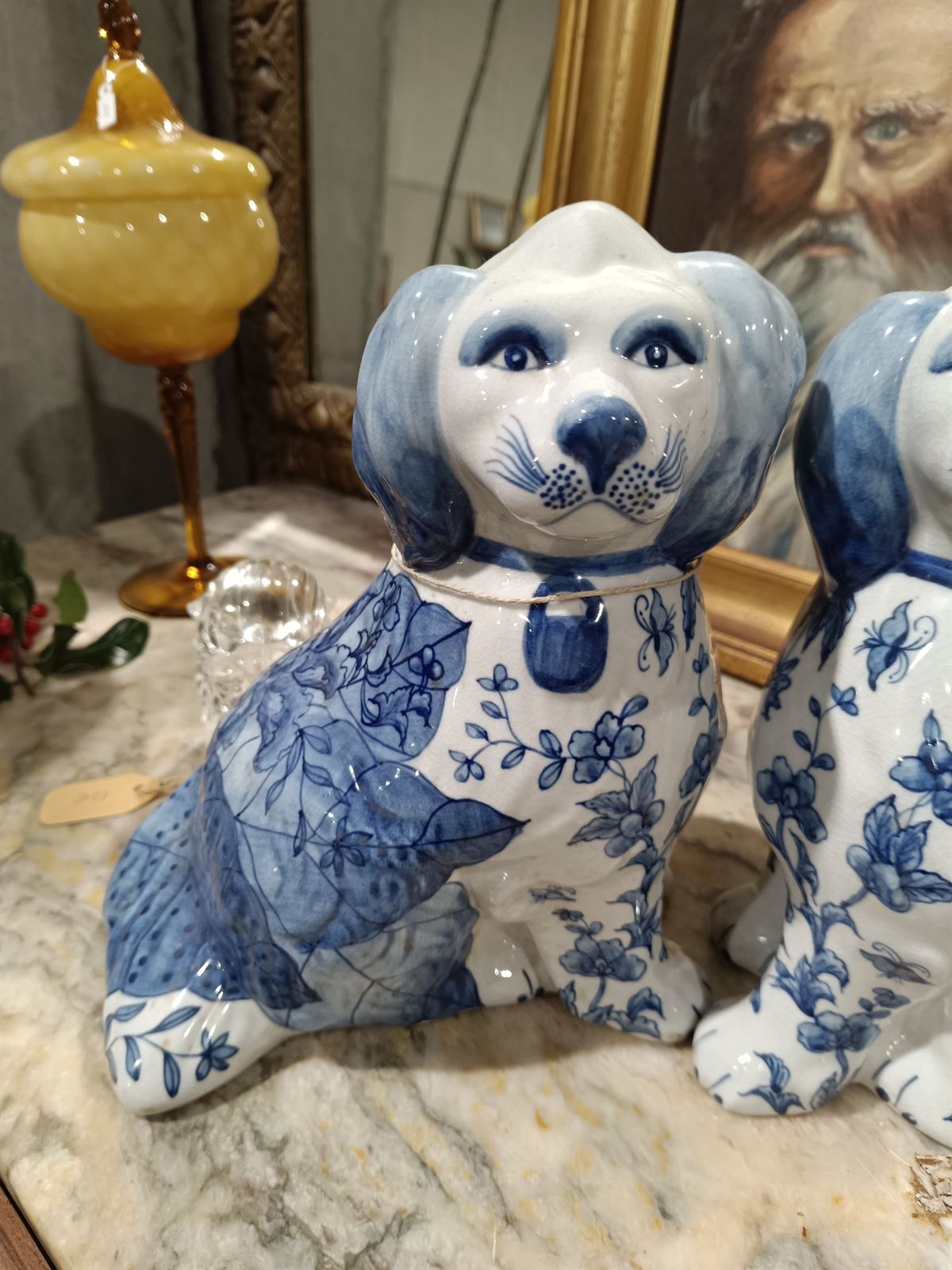 Figuras antiguas perros de cerámica - Imagen 2