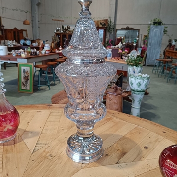 Gran bombonera de cristal y plata - Imagen 1