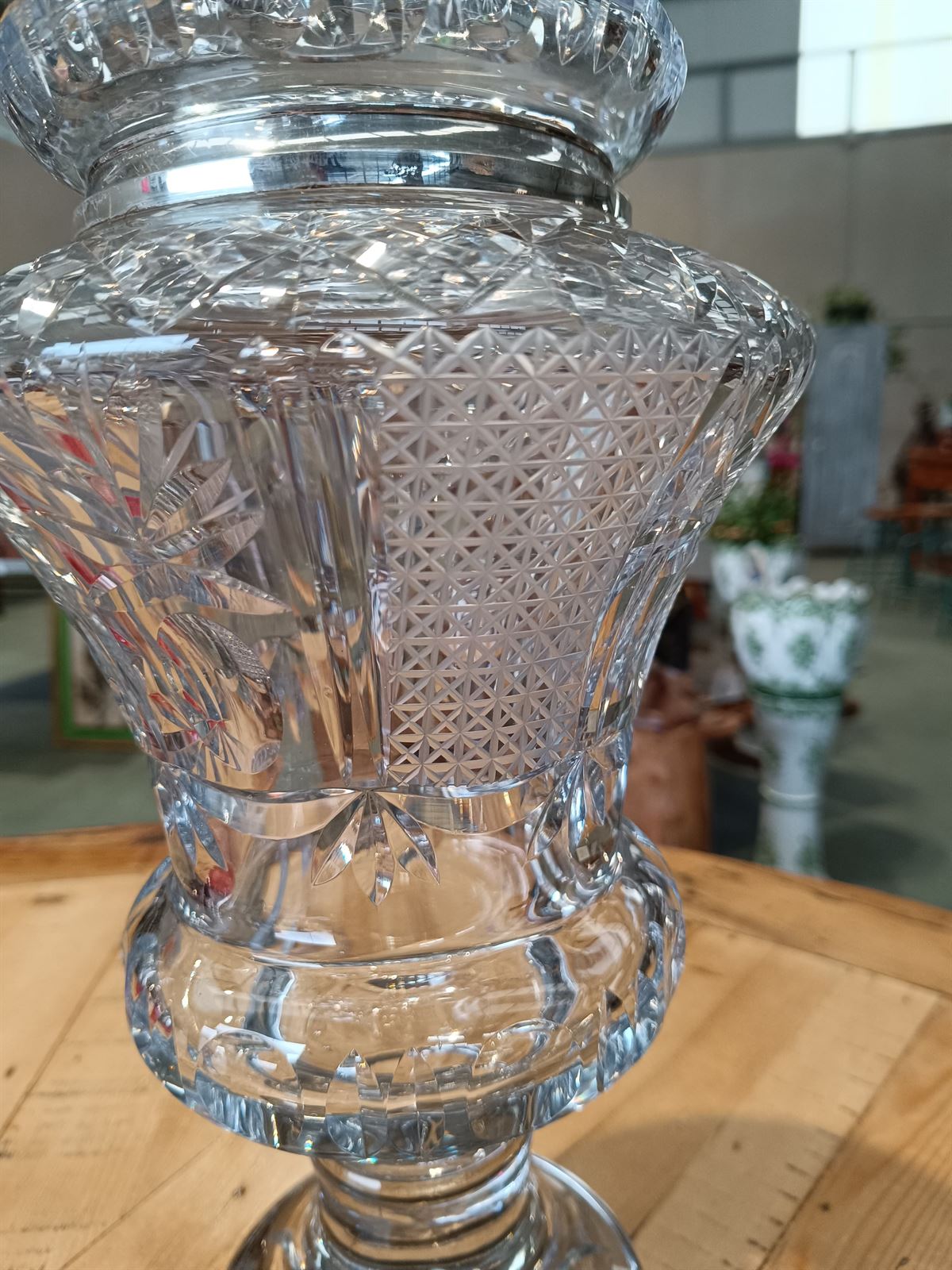 Gran bombonera de cristal y plata - Imagen 4