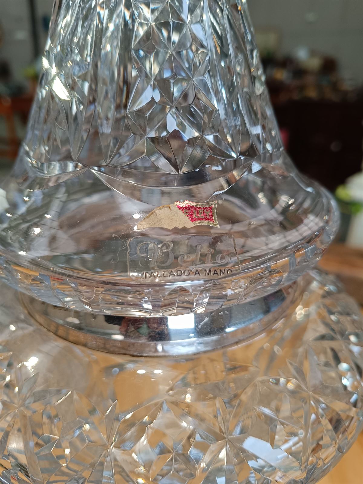 Gran bombonera de cristal y plata - Imagen 5