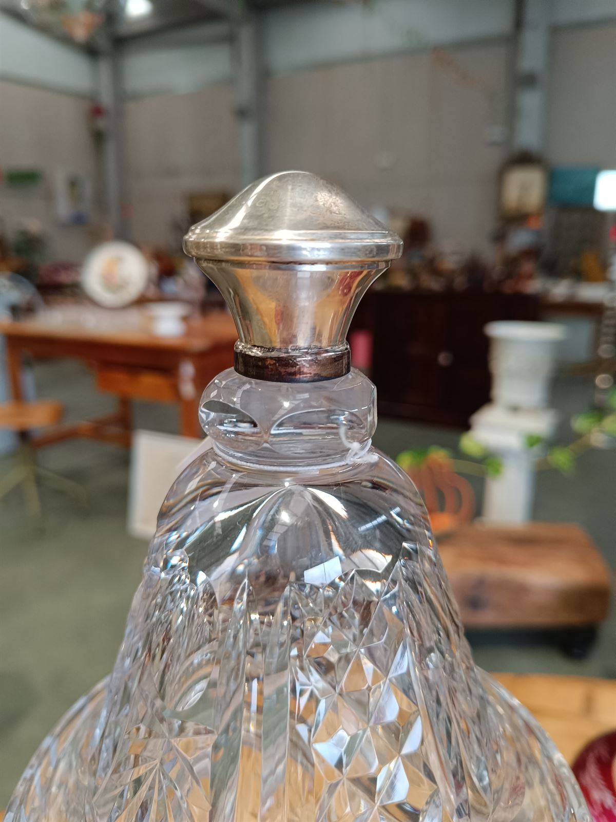 Gran bombonera de cristal y plata - Imagen 6