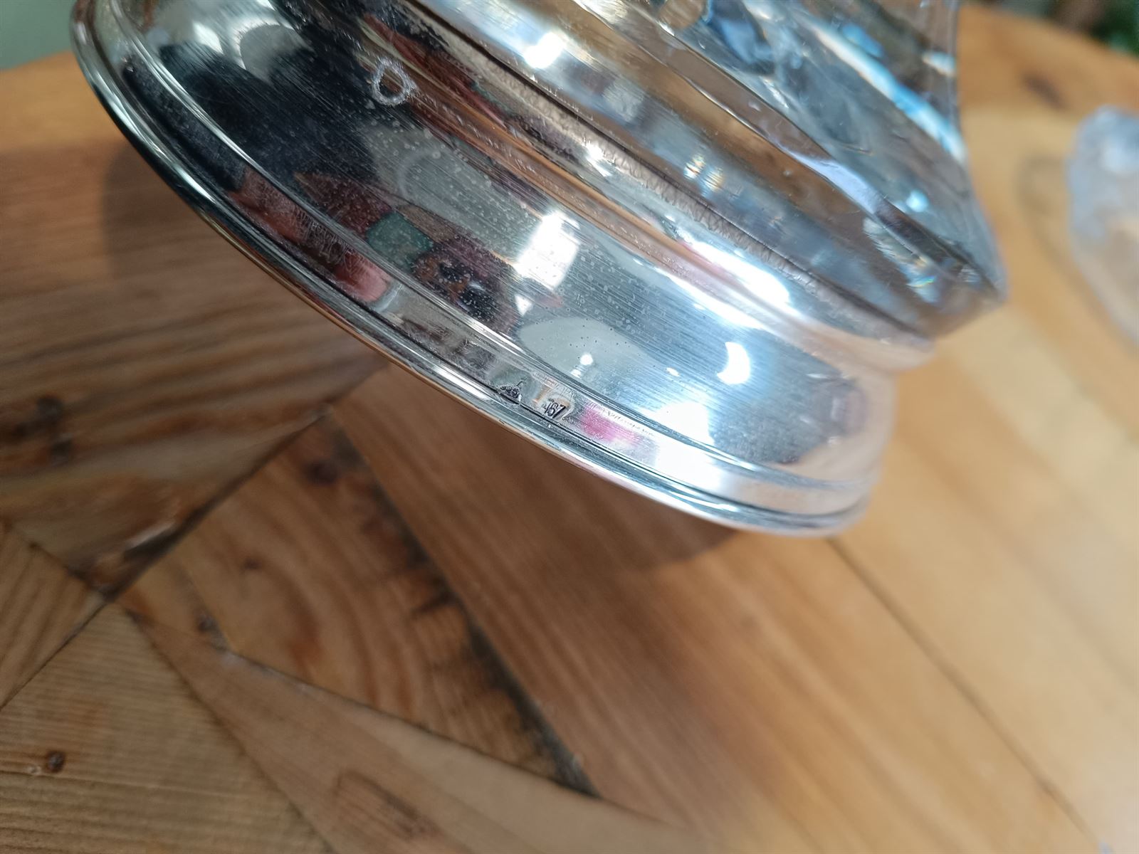 Gran bombonera de cristal y plata - Imagen 9