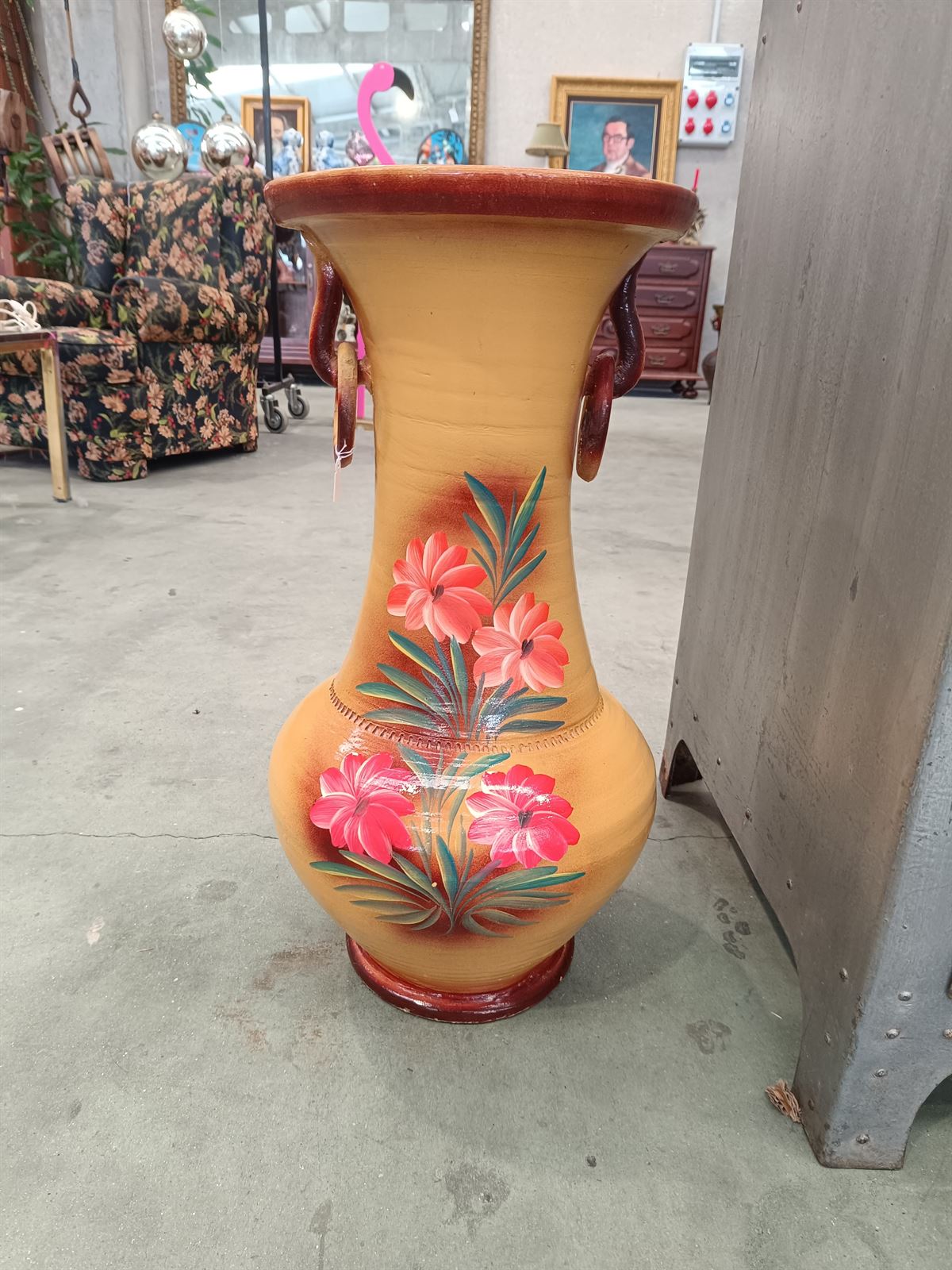 Gran jarrón pintado a mano - Imagen 1