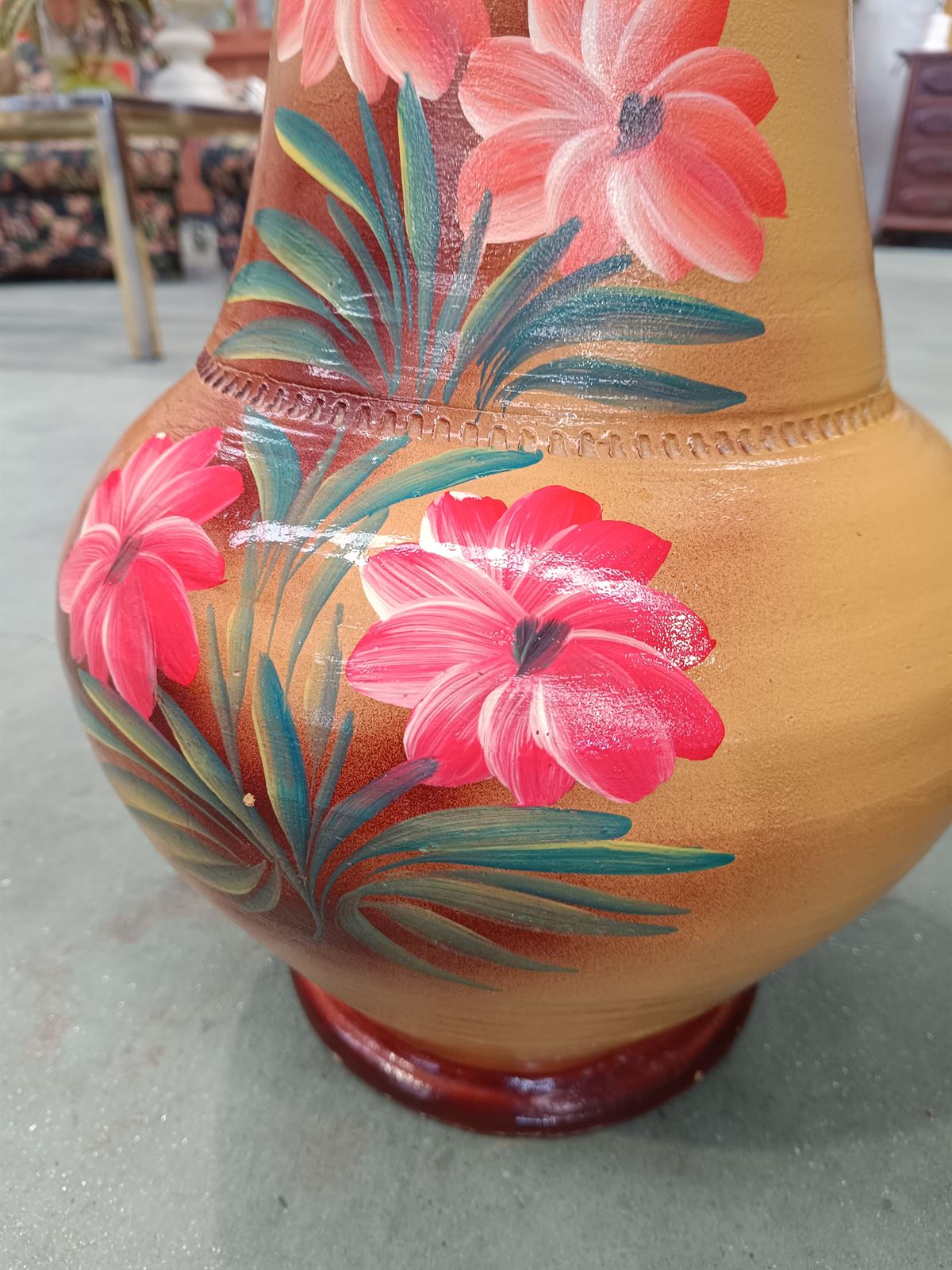 Gran jarrón pintado a mano - Imagen 3