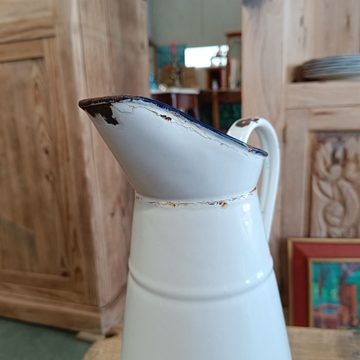 Jarra antigua esmaltada de metal - Imagen 2