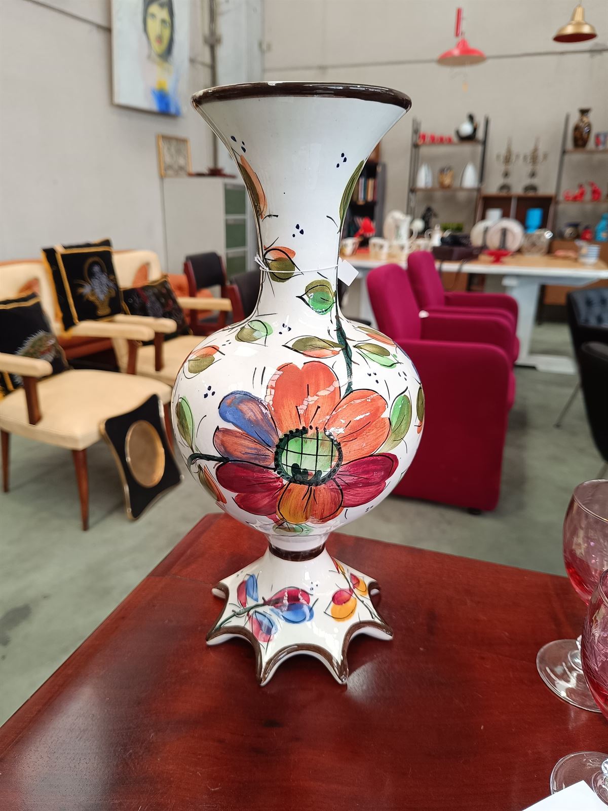 Jarrón cerámica pintado a mano - Imagen 1