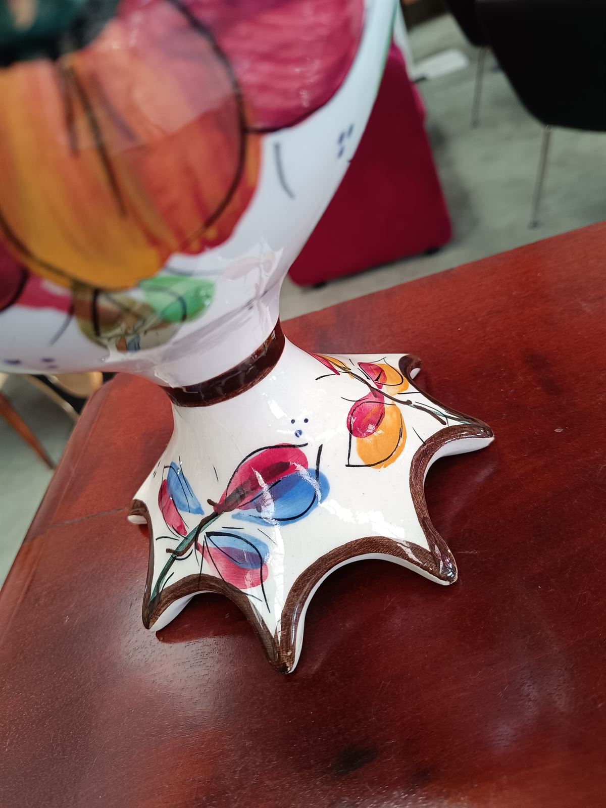 Jarrón cerámica pintado a mano - Imagen 3
