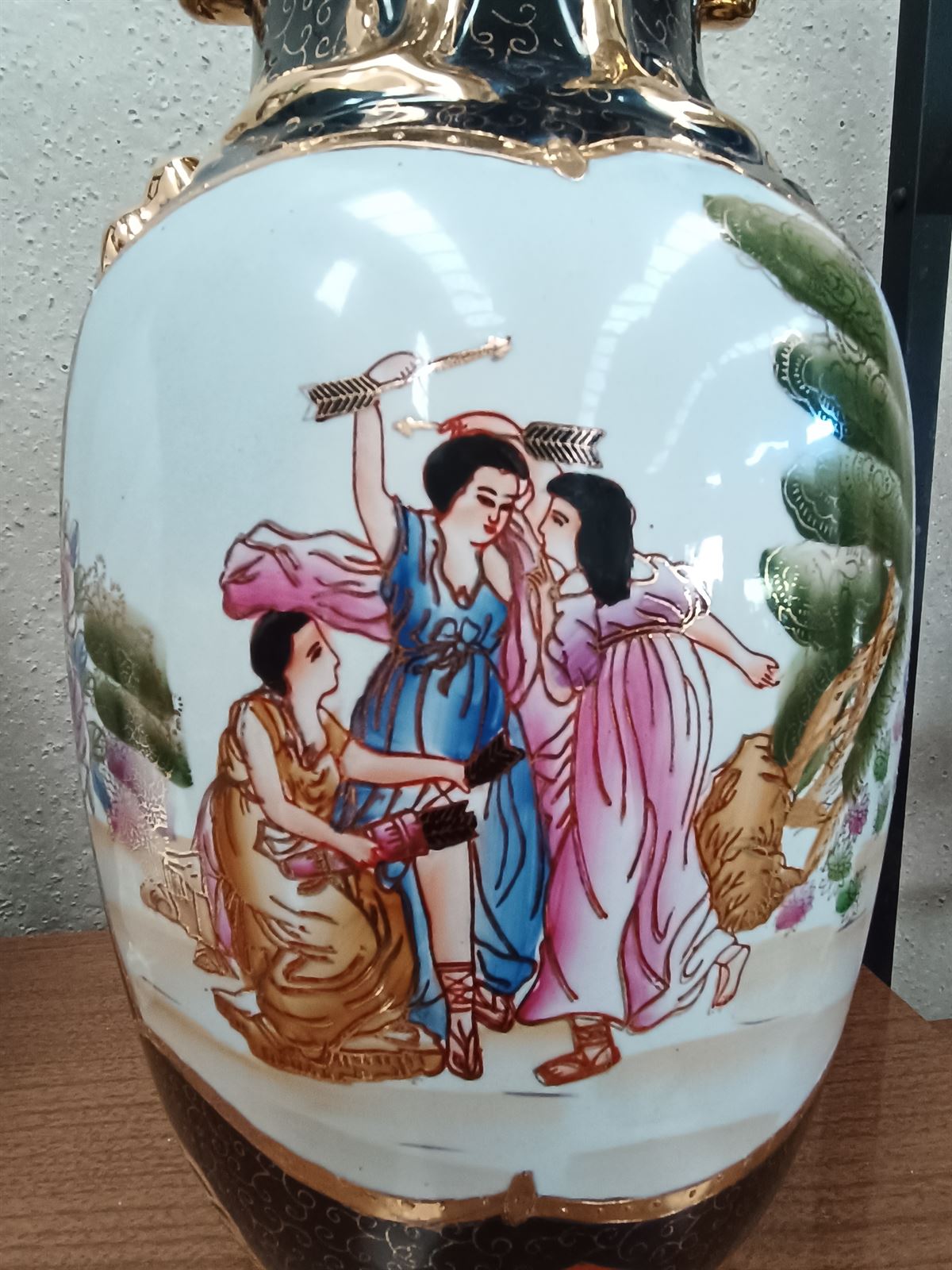 Jarrón de cerámica estilo Satsuma - Imagen 2