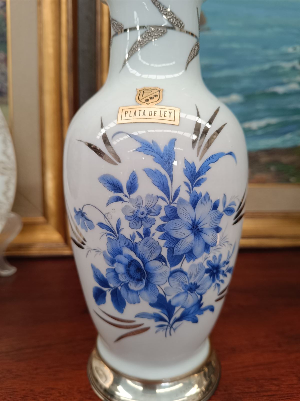 Jarrón de cerámica y plata de ley - Imagen 2