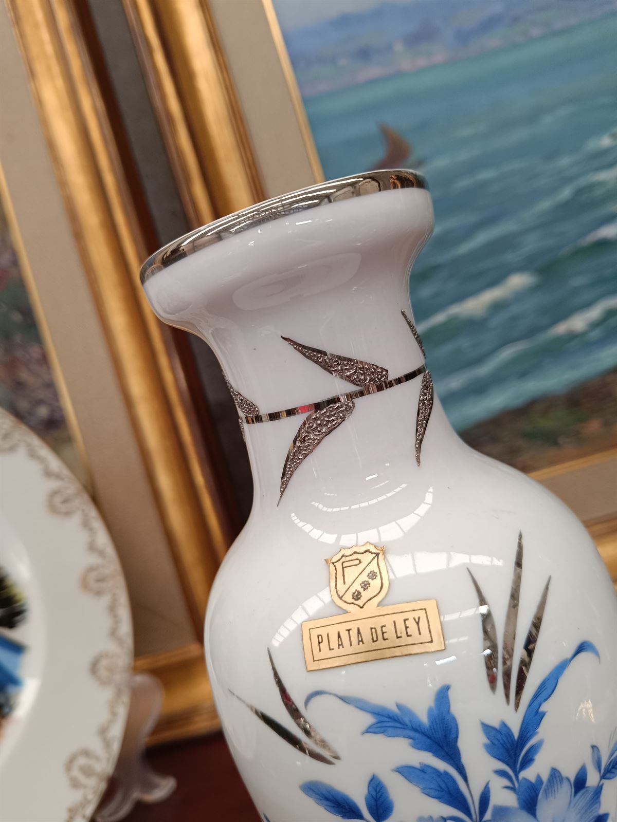 Jarrón de cerámica y plata de ley - Imagen 3