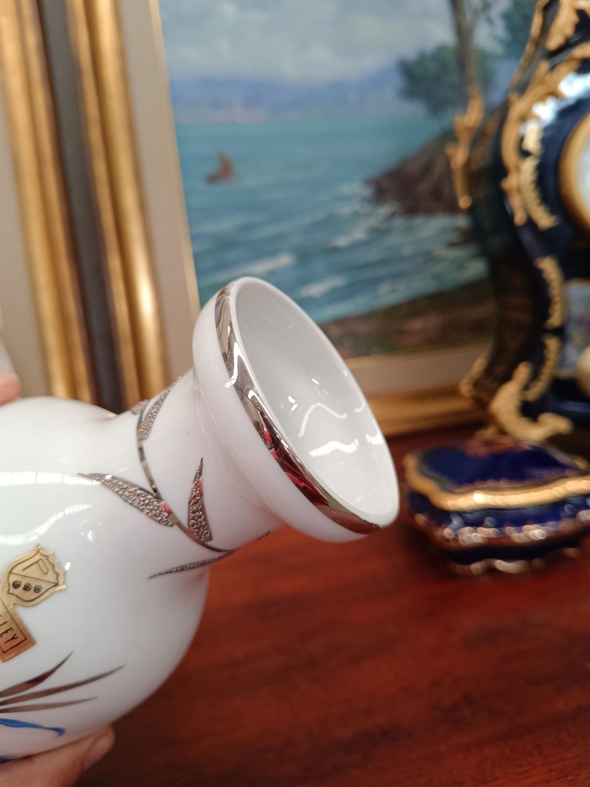 Jarrón de cerámica y plata de ley - Imagen 5