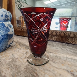 Jarrón florero cristal tallado - Imagen 1