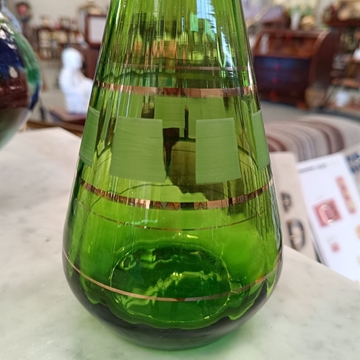 Jarrón Florero cristal verde y dorado - Imagen 2