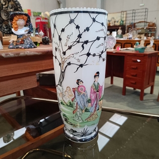 Jarrón florero japonés de opalina - Imagen 1