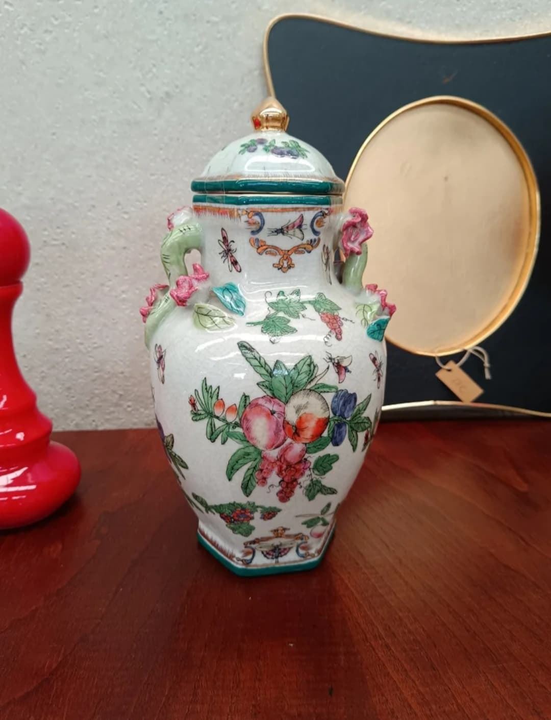 Jarrón Tíbor oriental de cerámica - Imagen 1