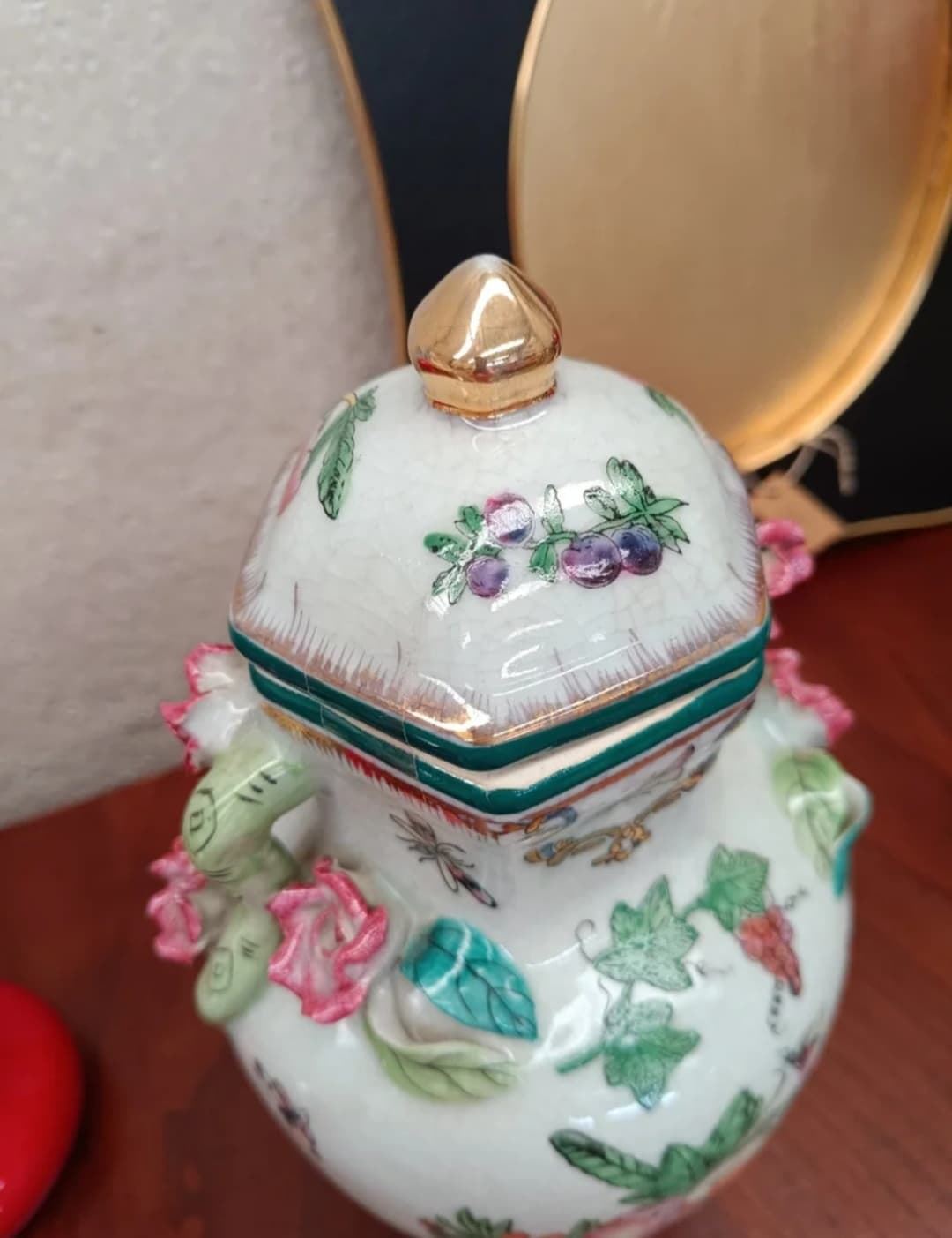 Jarrón Tíbor oriental de cerámica - Imagen 2