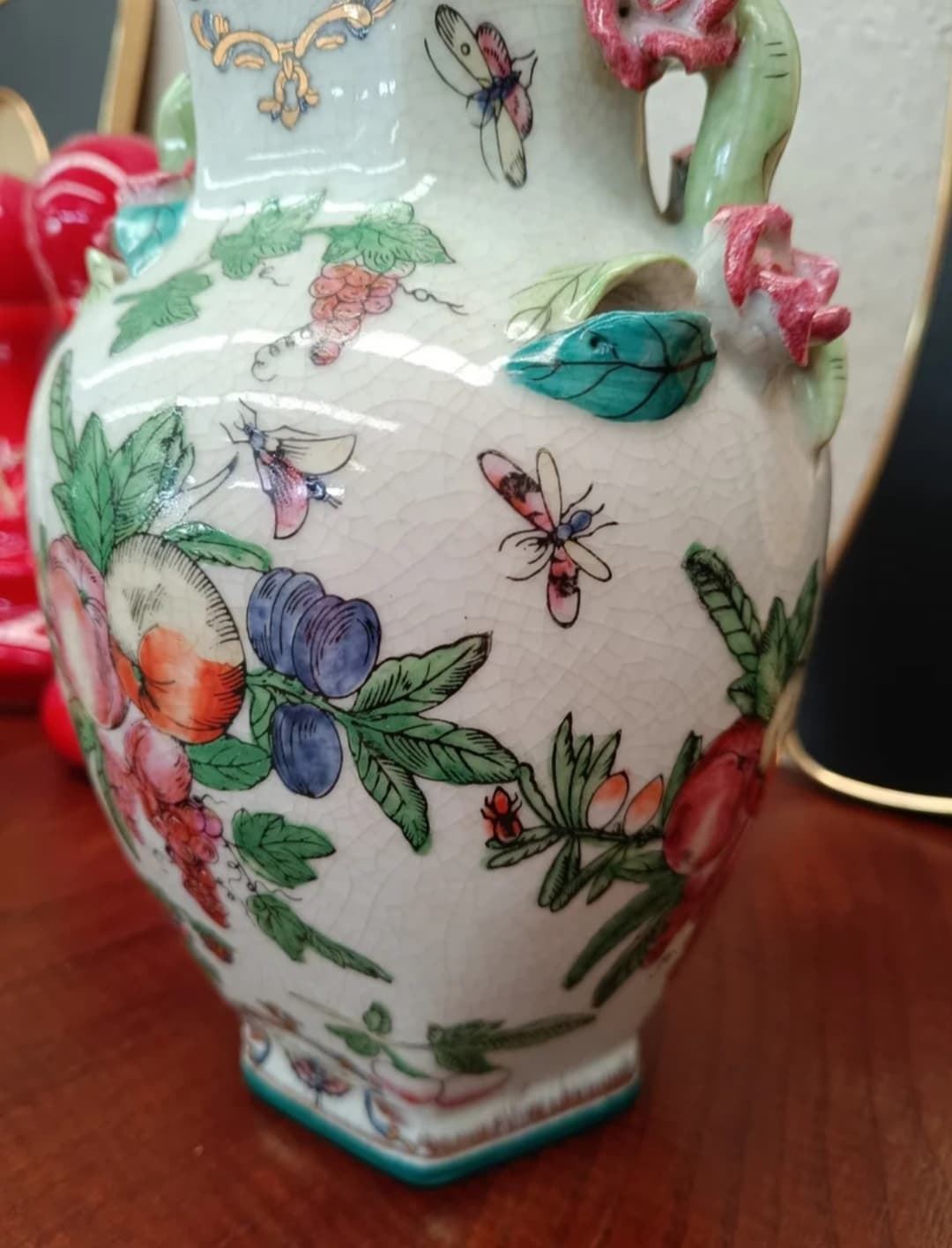 Jarrón Tíbor oriental de cerámica - Imagen 4