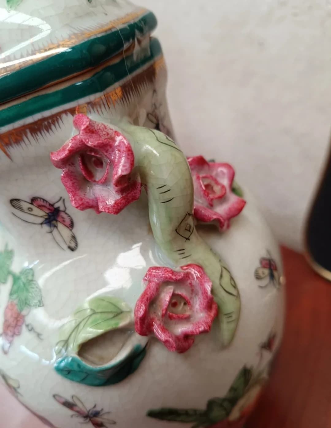 Jarrón Tíbor oriental de cerámica - Imagen 5