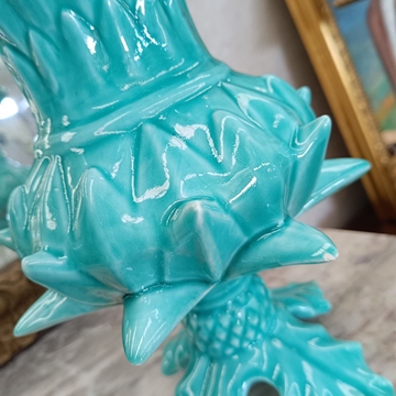 Jarrón turquesa cerámica de Manises - Imagen 2