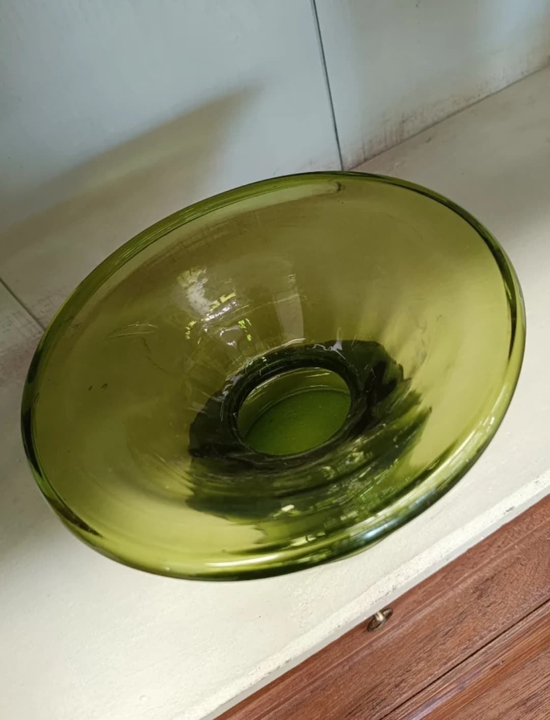 Jarrón vidrio cristal verde - Imagen 4