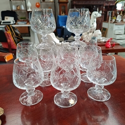 Juego 12 copas de cognac cristal tallado - Imagen 1