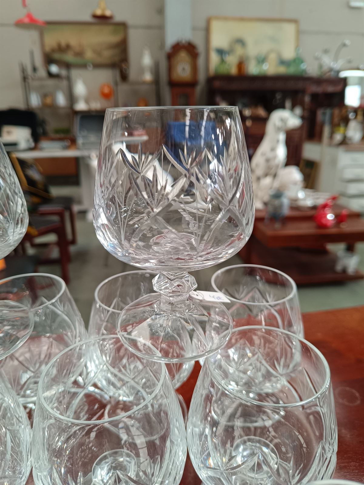 Juego 12 copas de cognac cristal tallado - Imagen 2