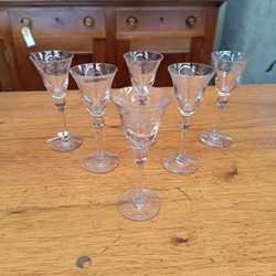 Juego 6 copas para licor de cristal tallado - Imagen 2