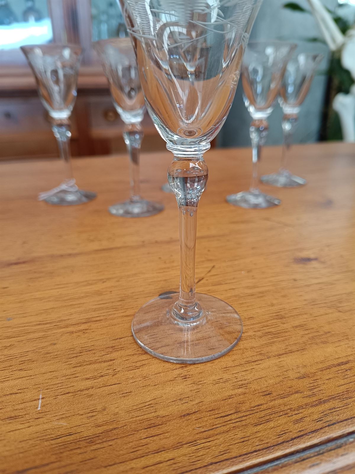 Juego 6 copas para licor de cristal tallado - Imagen 3