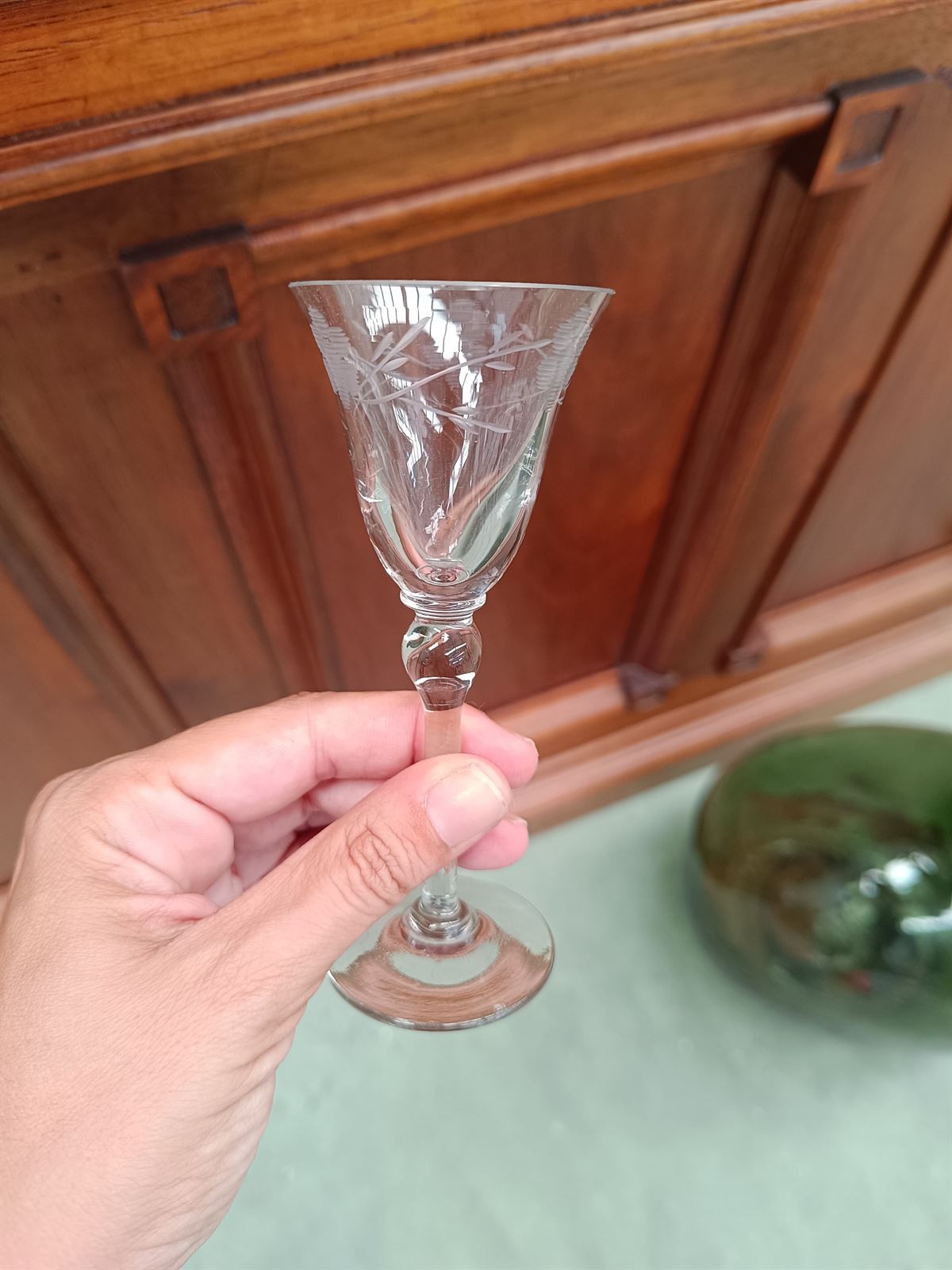 Juego 6 copas para licor de cristal tallado - Imagen 4
