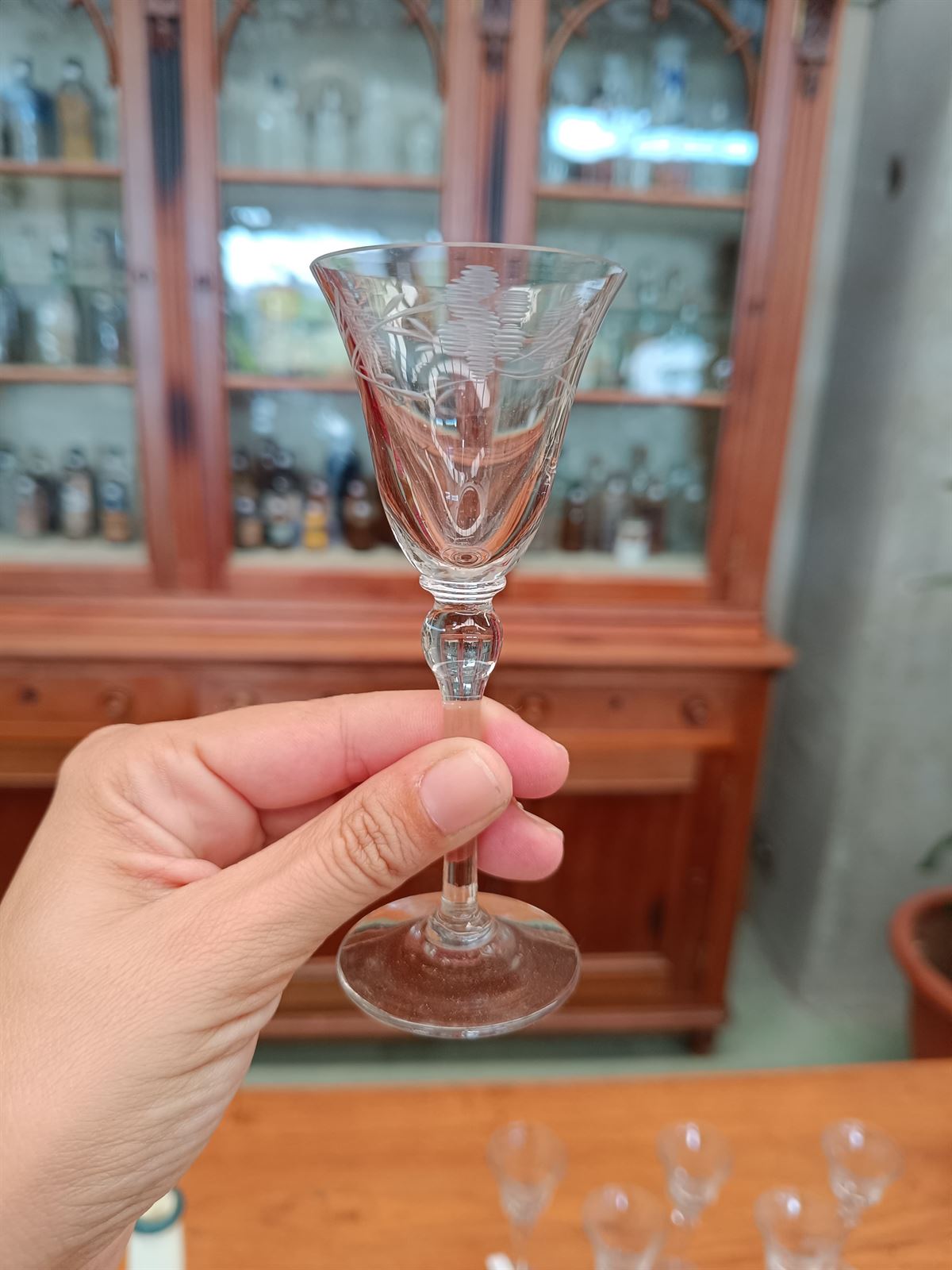 Juego 6 copas para licor de cristal tallado - Imagen 5