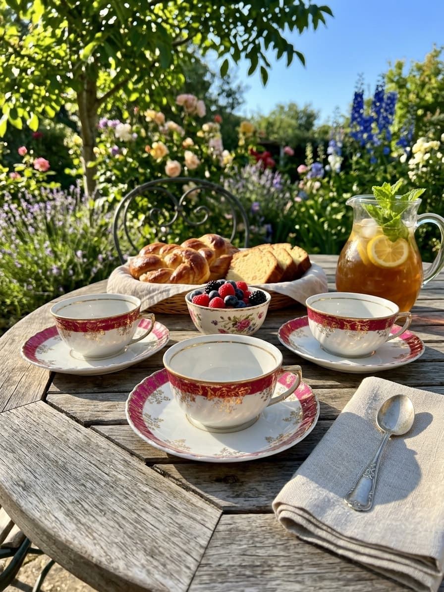 Juego de 3 tazas románticas de porcelana - Imagen 1