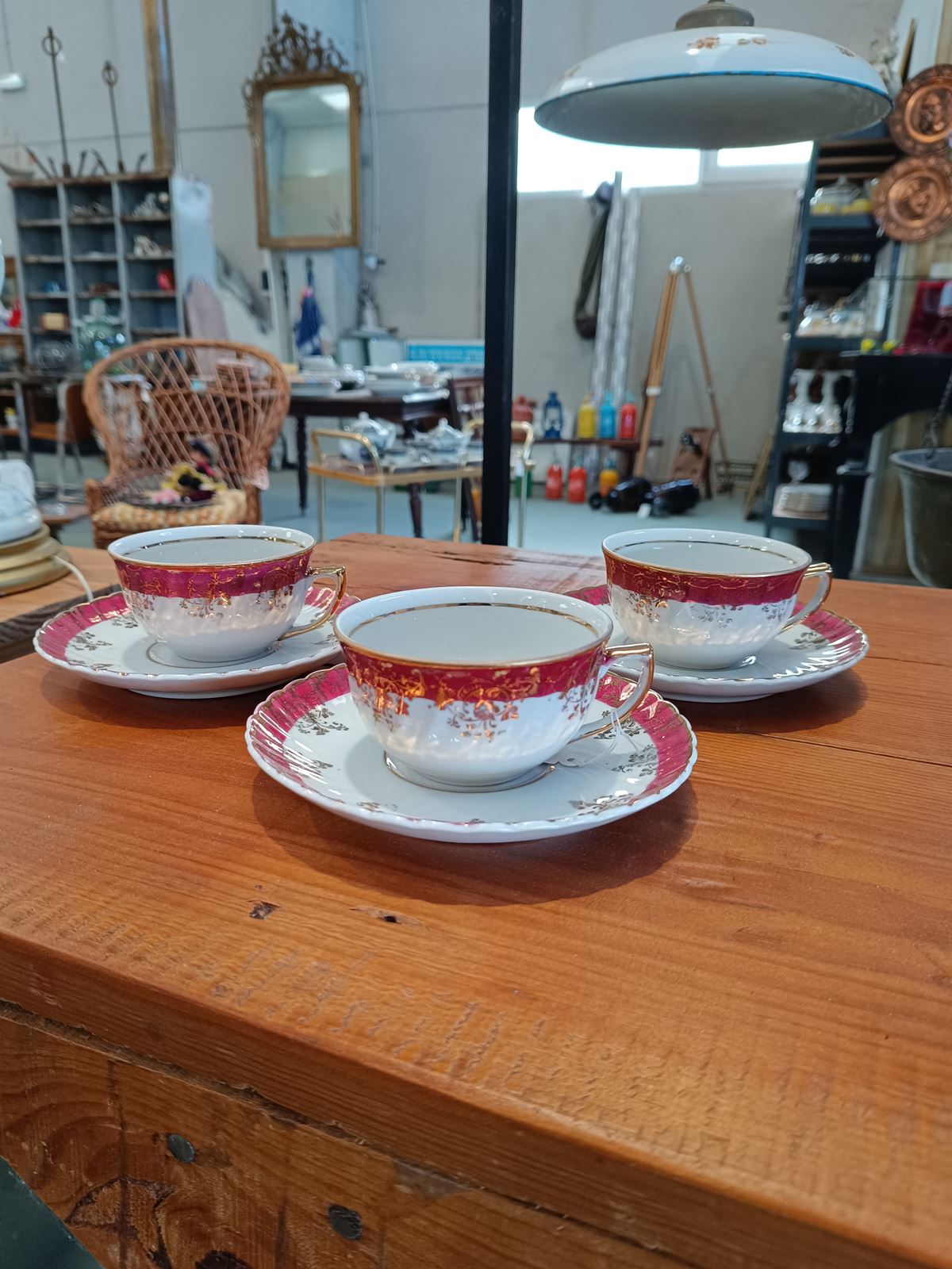 Juego de 3 tazas románticas de porcelana - Imagen 2