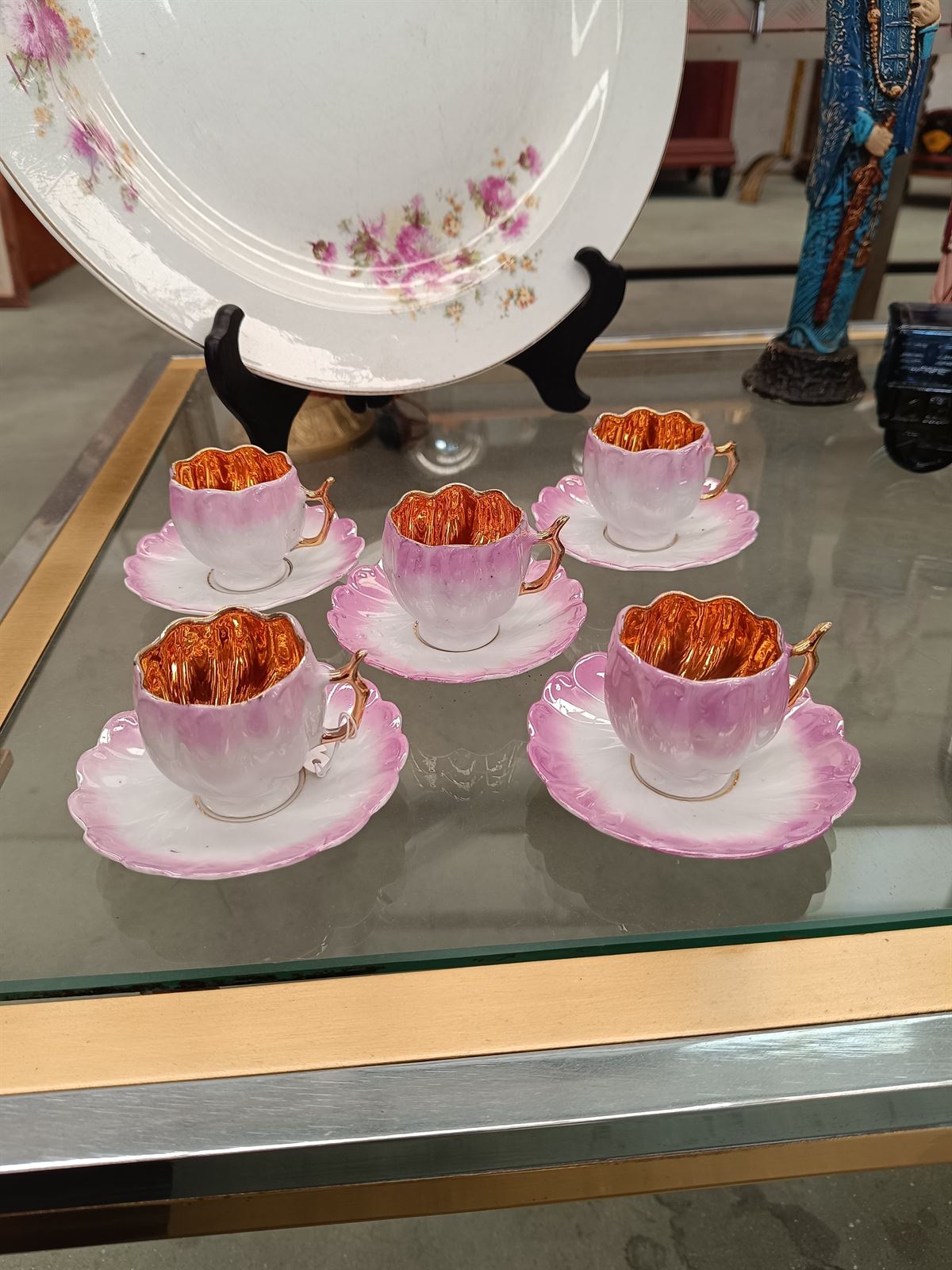 Juego de café flor francés de porcelana - Imagen 1