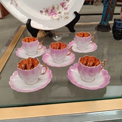 Juego de café flor francés de porcelana - Imagen 1
