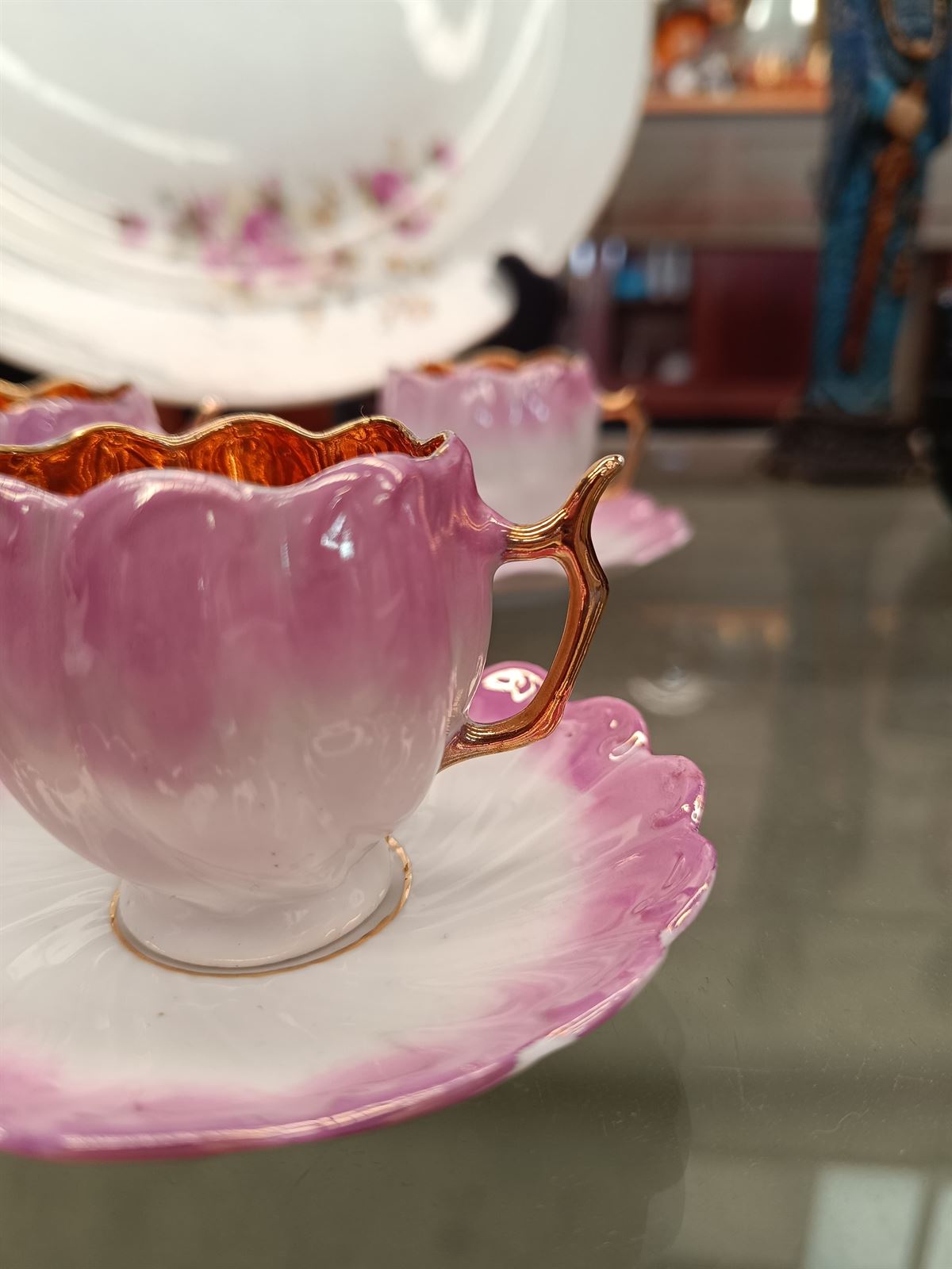 Juego de café flor francés de porcelana - Imagen 3