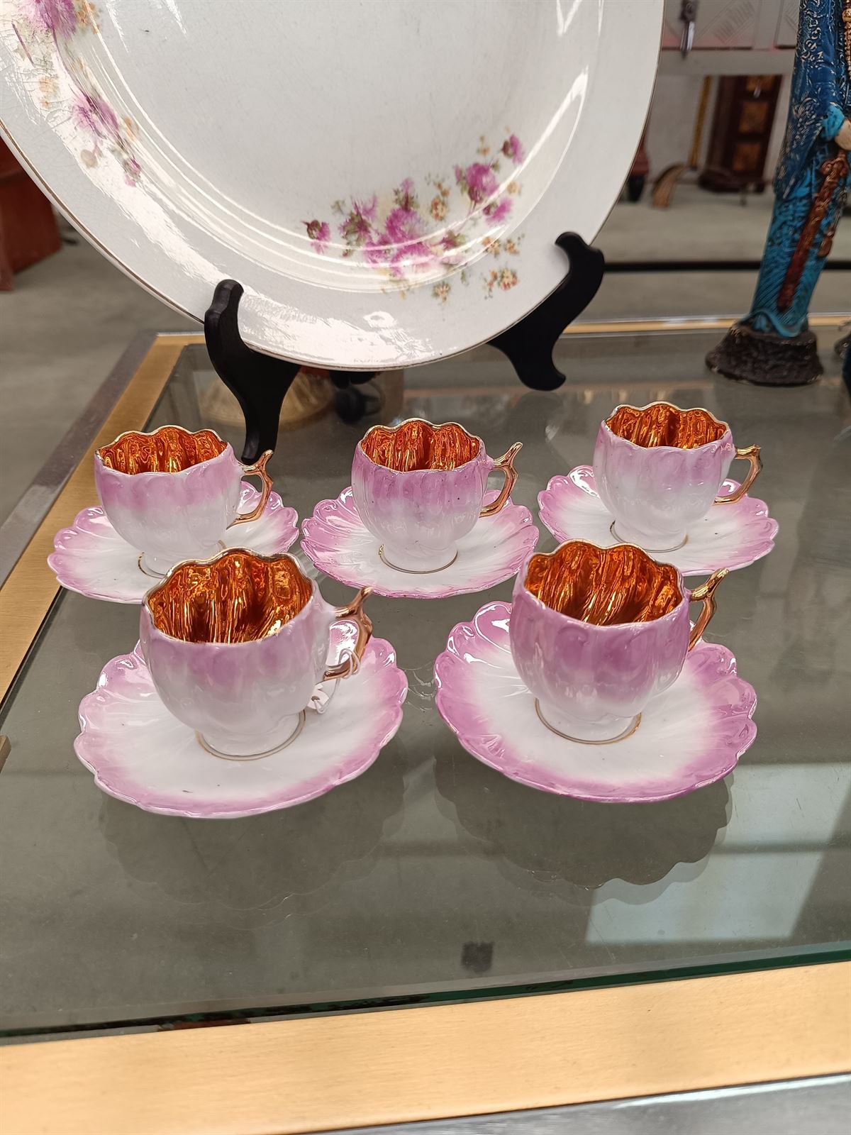 Juego de café flor francés de porcelana - Imagen 9