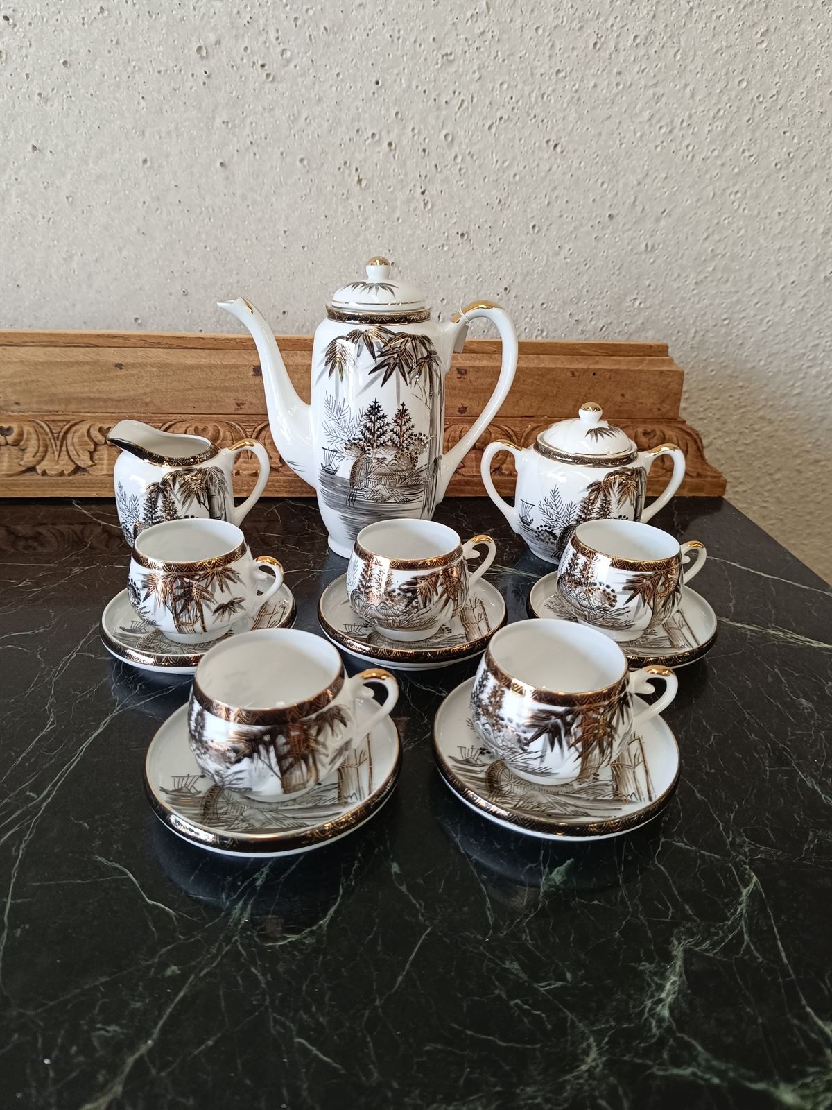 Juego de café Kutani Japonés - Imagen 1