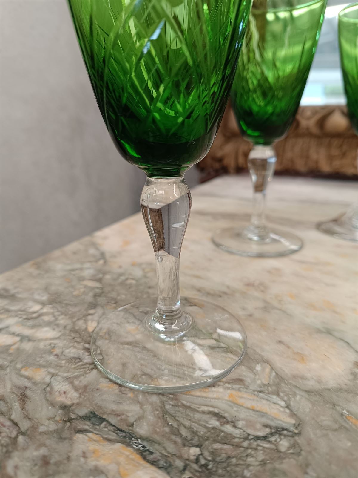 Juego de copas verdes años 70 - Imagen 3