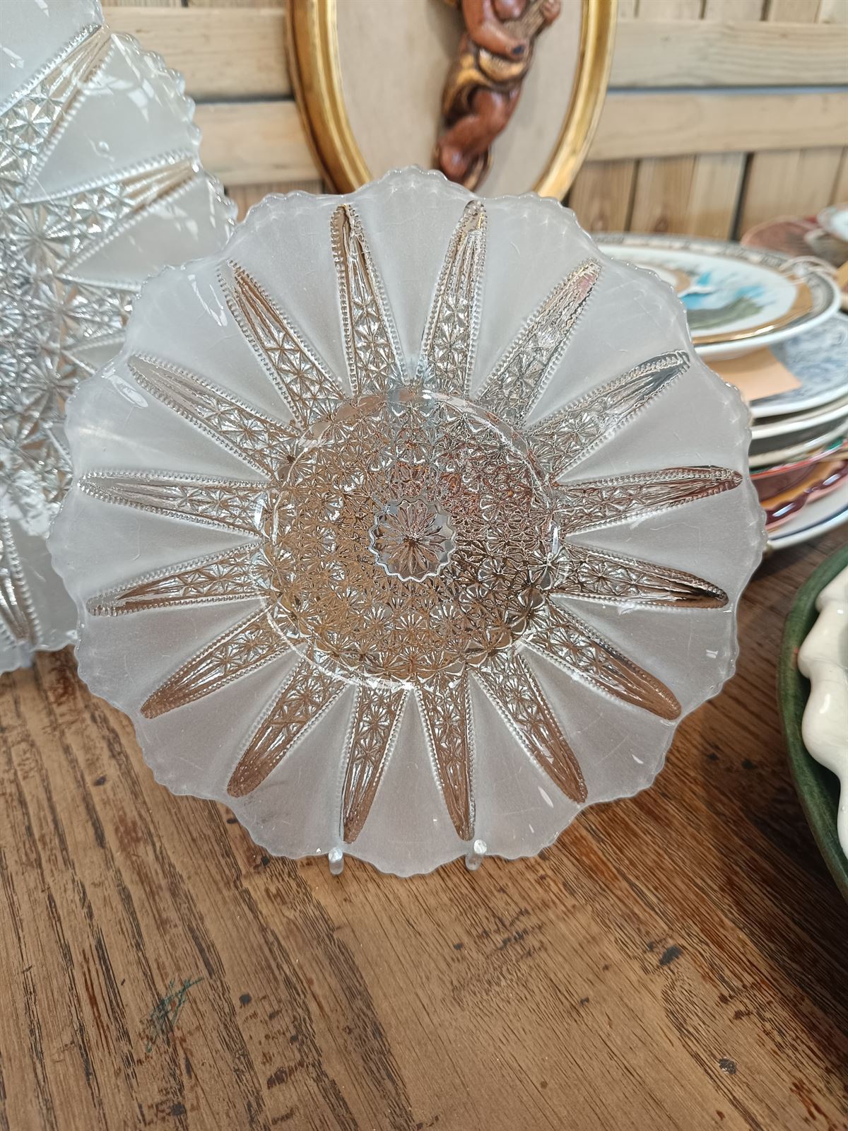 Juego de merienda de cristal vintage - Imagen 2
