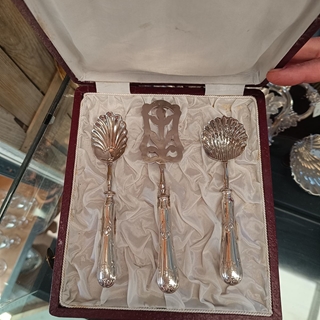 Juego de postre de plata S.XX - Imagen 1