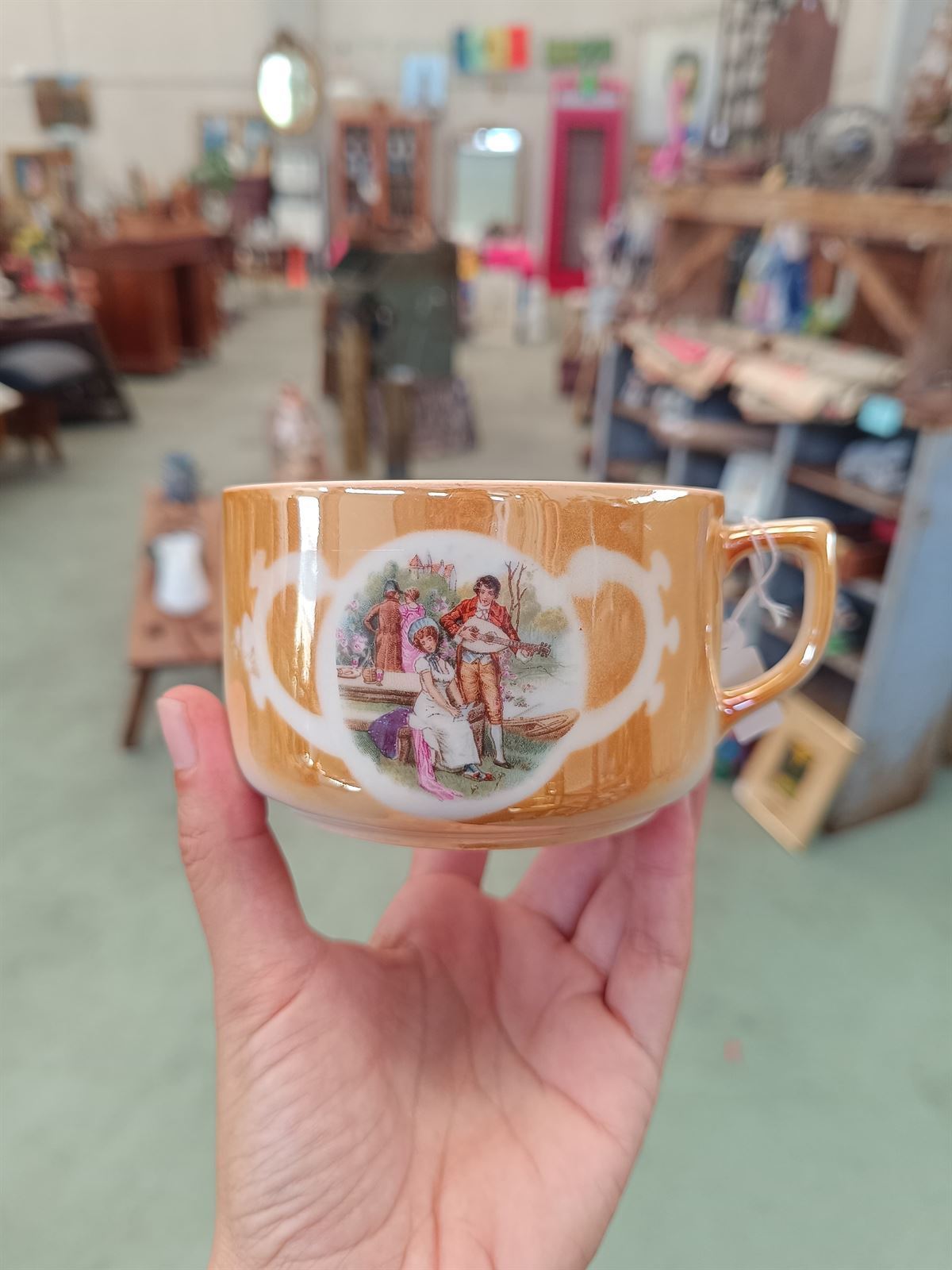 Juego de tazas con bandeja porcelana - Imagen 10