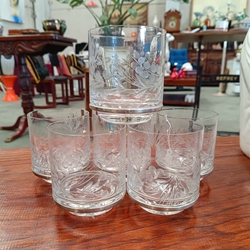 Juego vasos de cristal y plata - Imagen 1