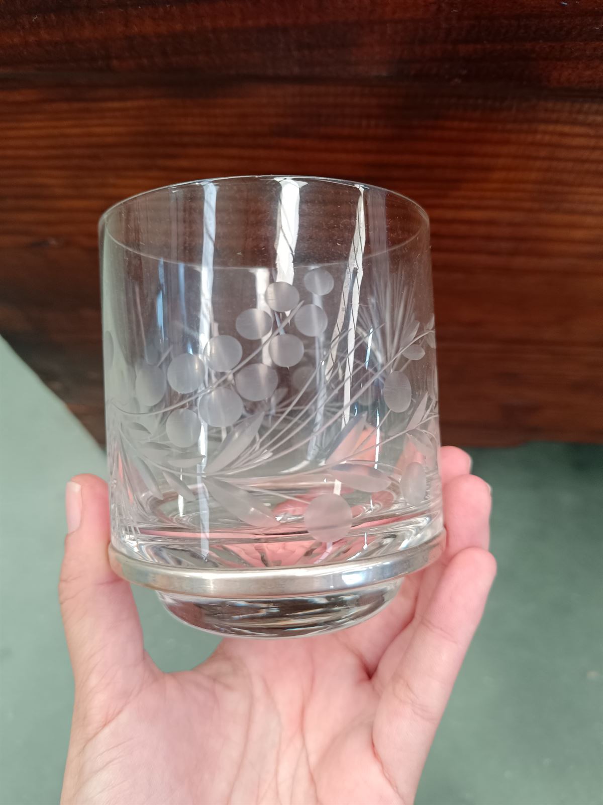 Juego vasos de cristal y plata - Imagen 3