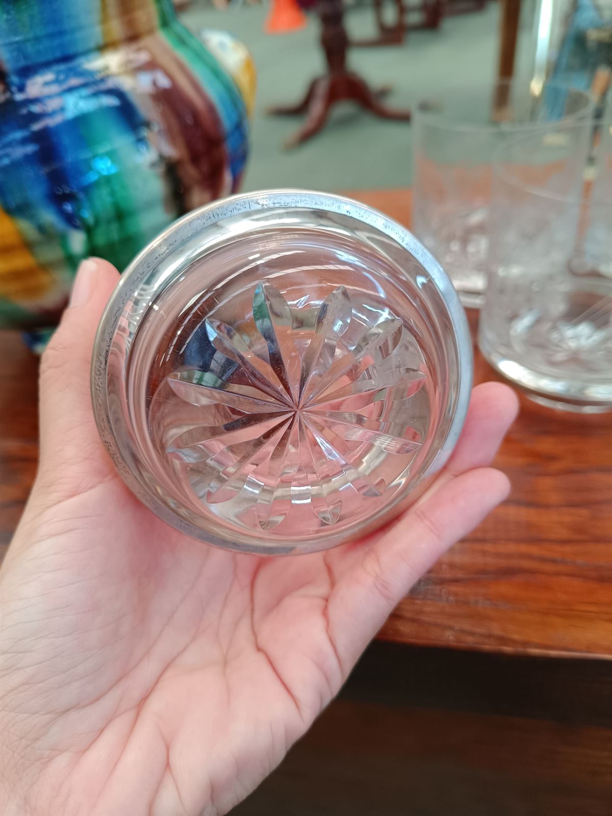 Juego vasos de cristal y plata - Imagen 4