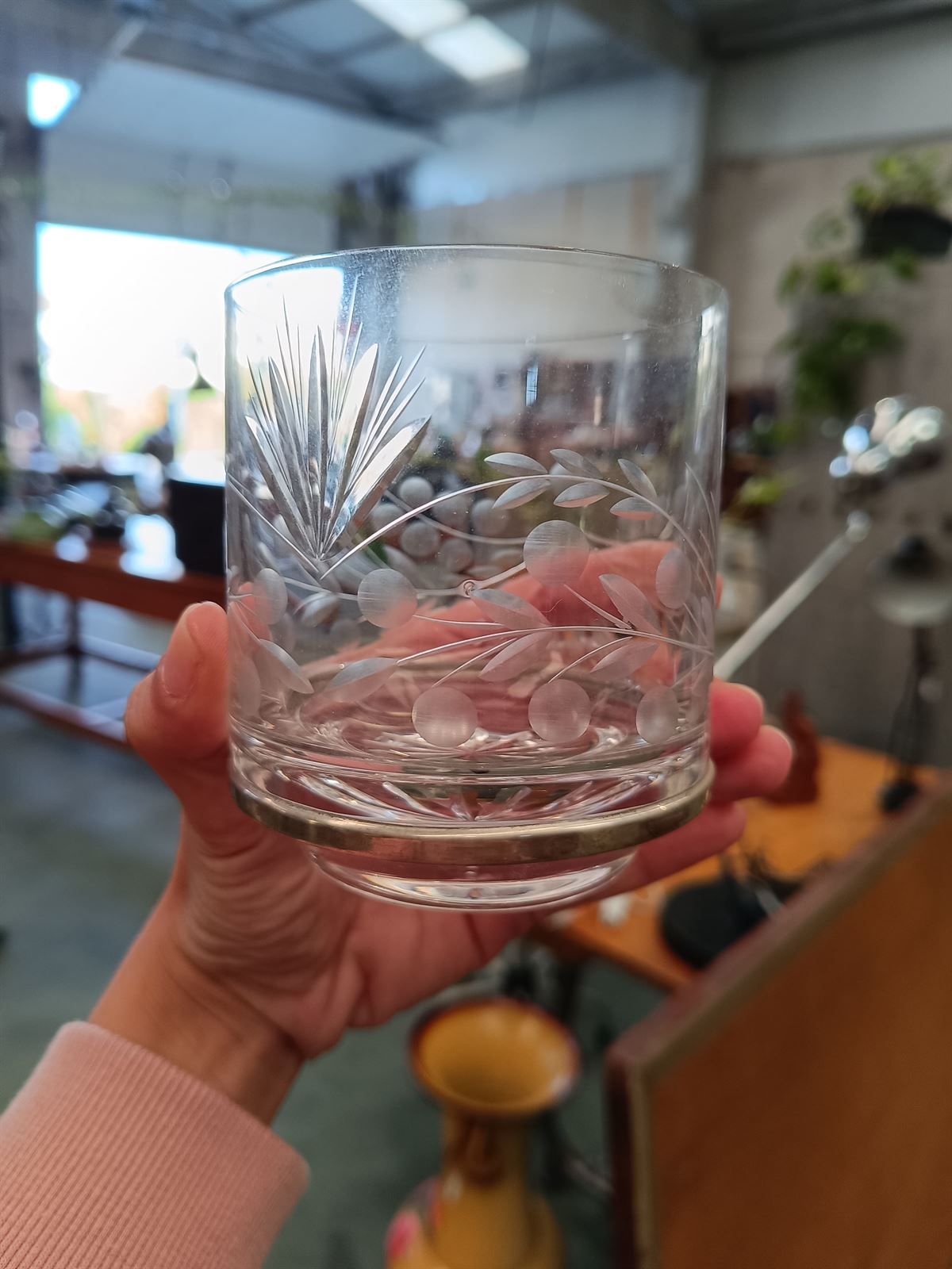 Juego vasos de cristal y plata - Imagen 5