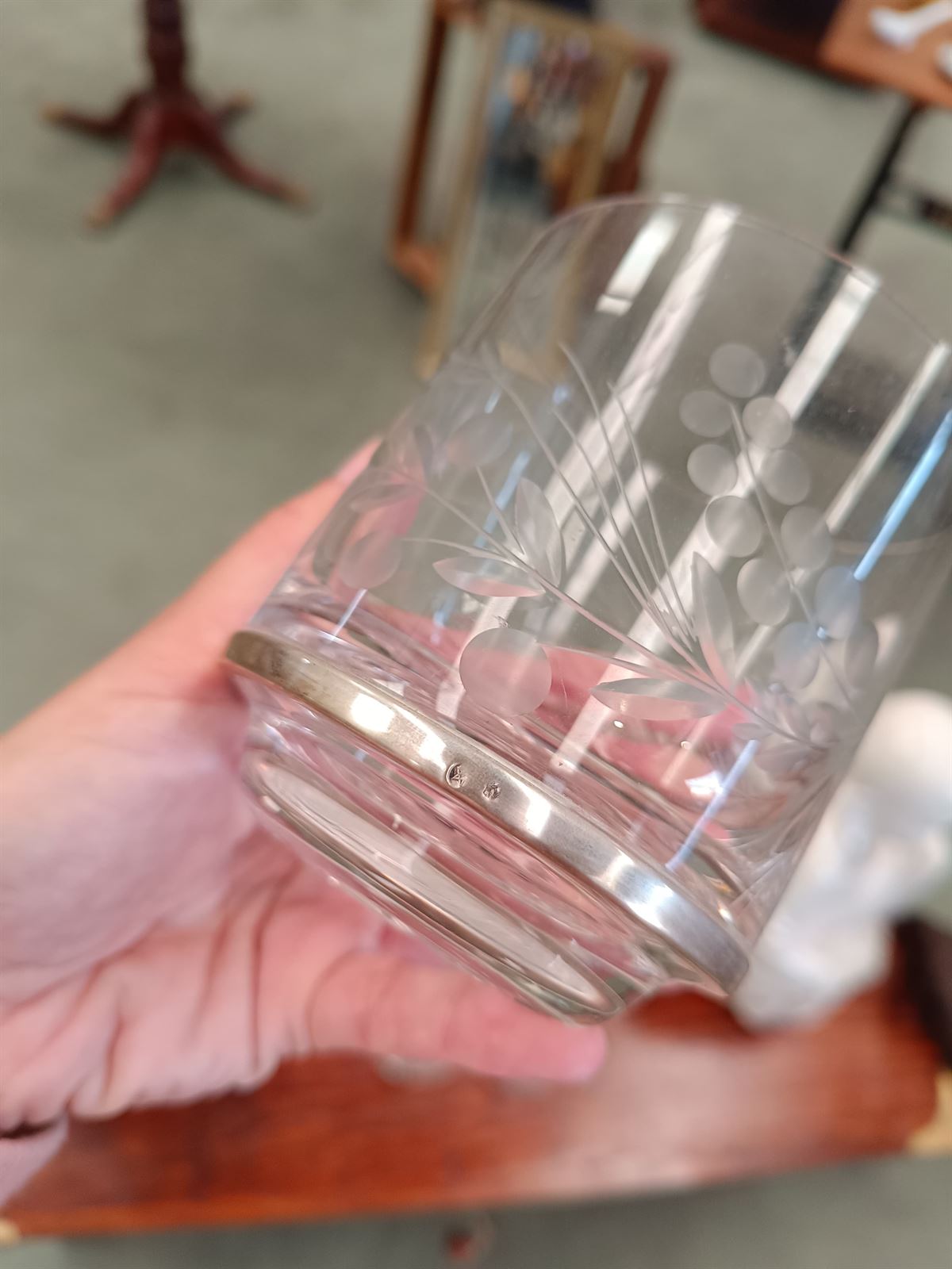 Juego vasos de cristal y plata - Imagen 6