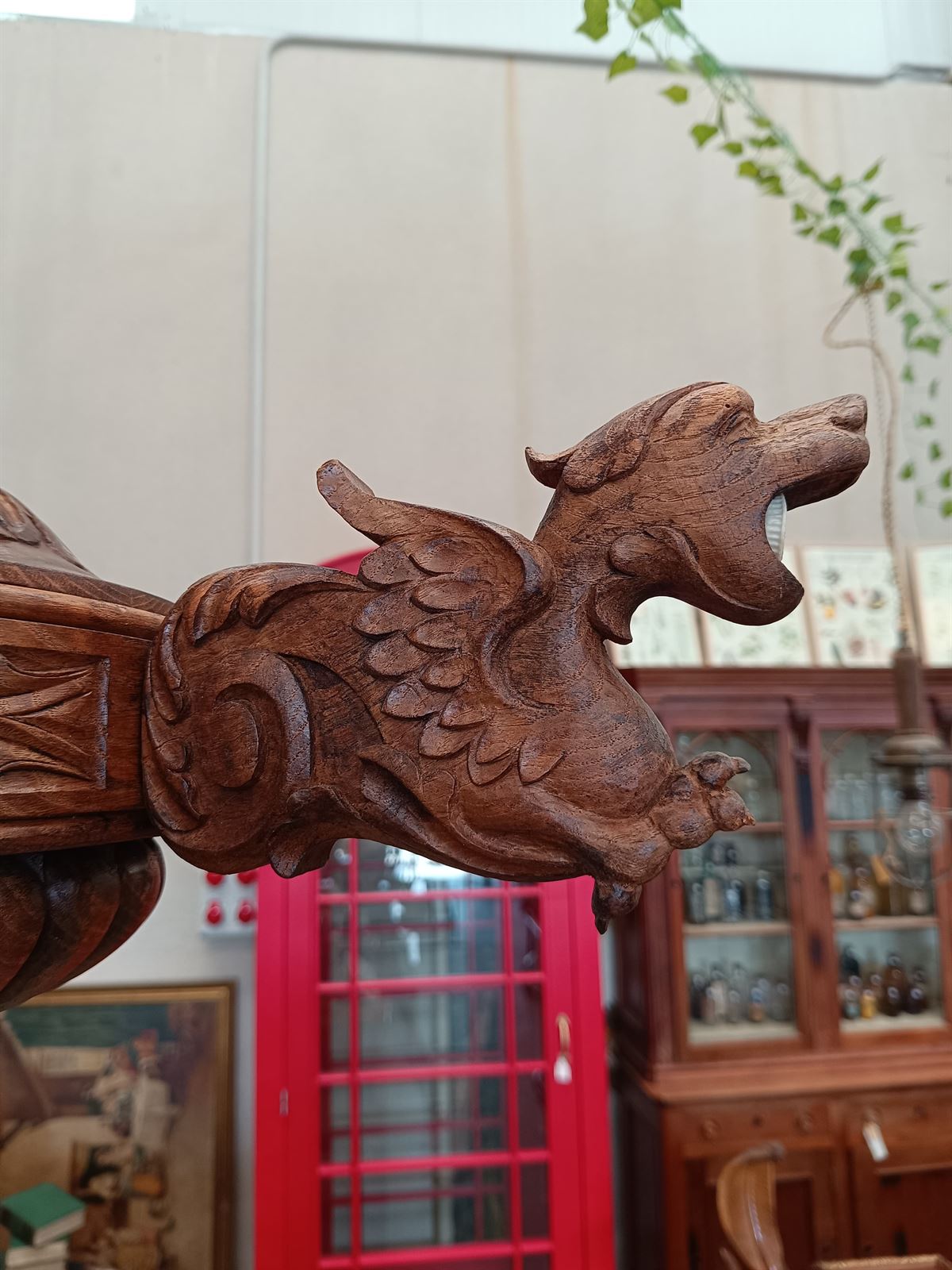 Lámpara de dragones roble S.XX - Imagen 2