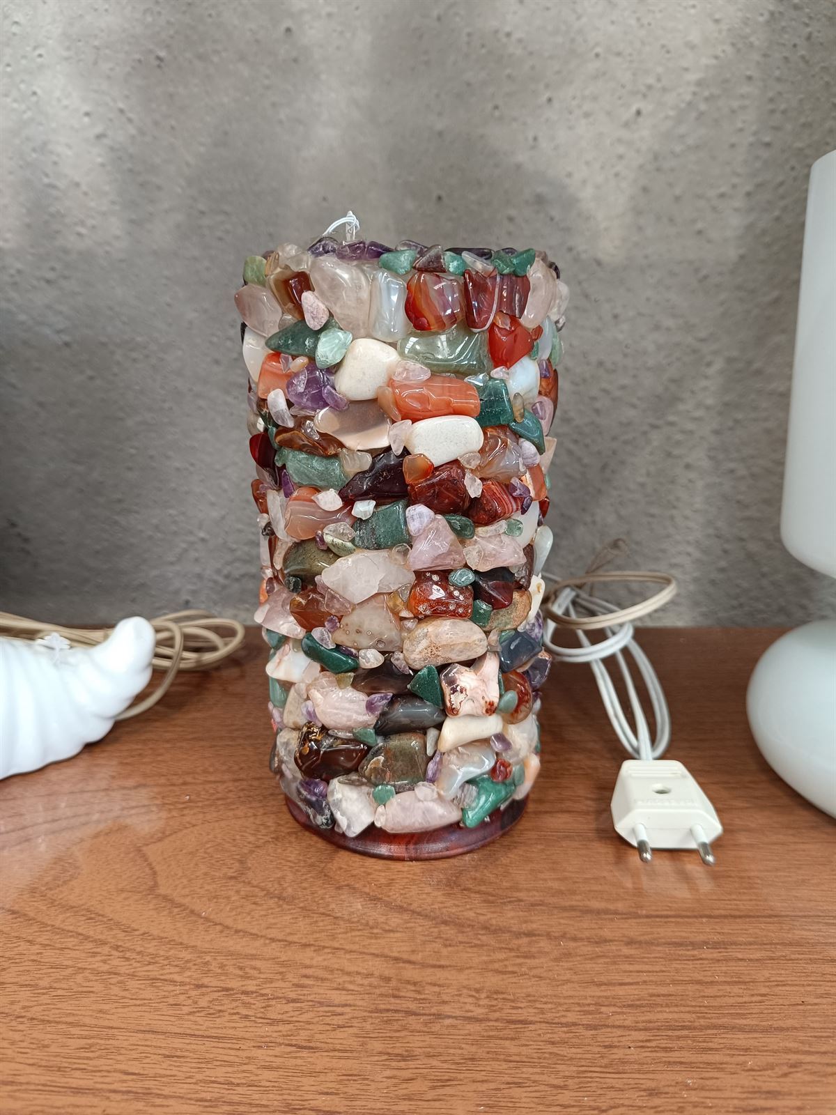Lámpara piedras semipreciosas 70s - Imagen 2
