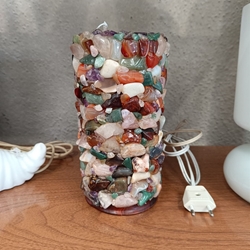 Lámpara piedras semipreciosas 70s - Imagen 2
